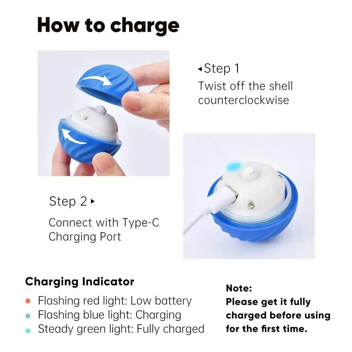 activepet™ toy -  2-in-1 electric ball for dogs and cats