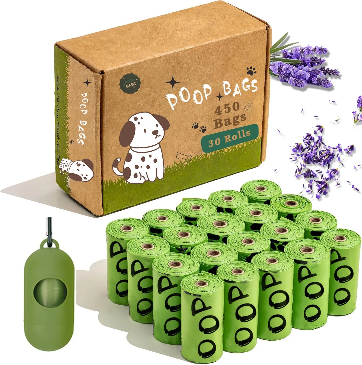 cleantrail™ eco dog poop bags with holder